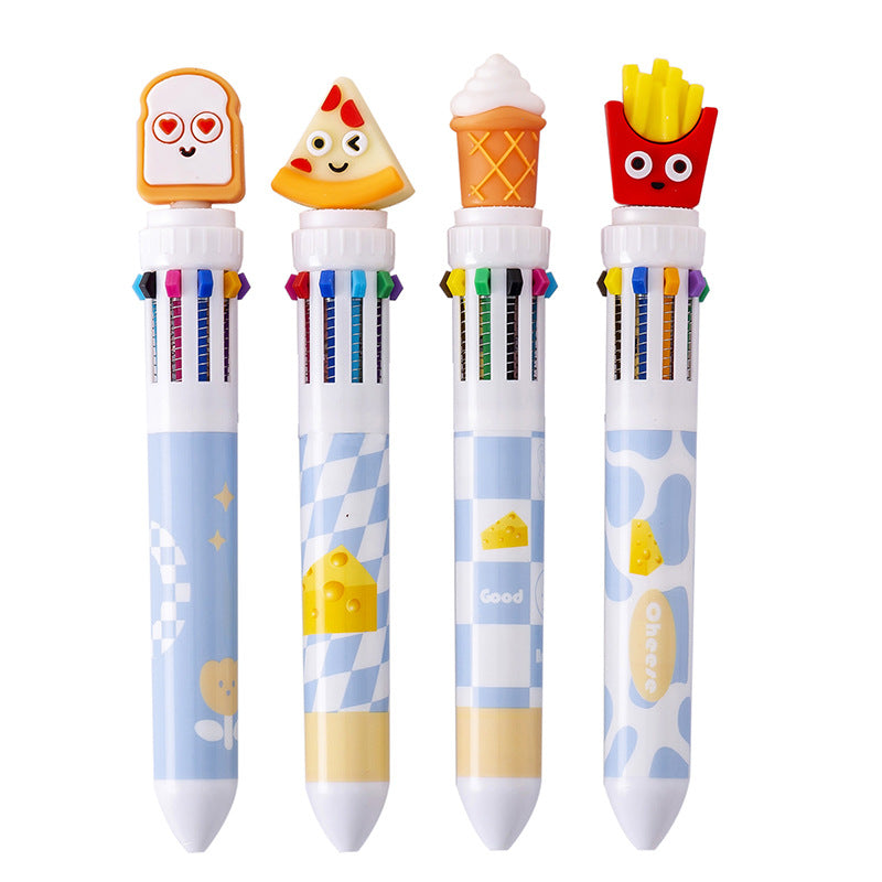 Wholesale Plastic Ten-color French Fries Hamburger Ballpoint Pen